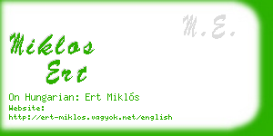 miklos ert business card