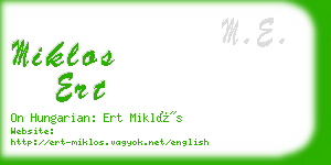 miklos ert business card